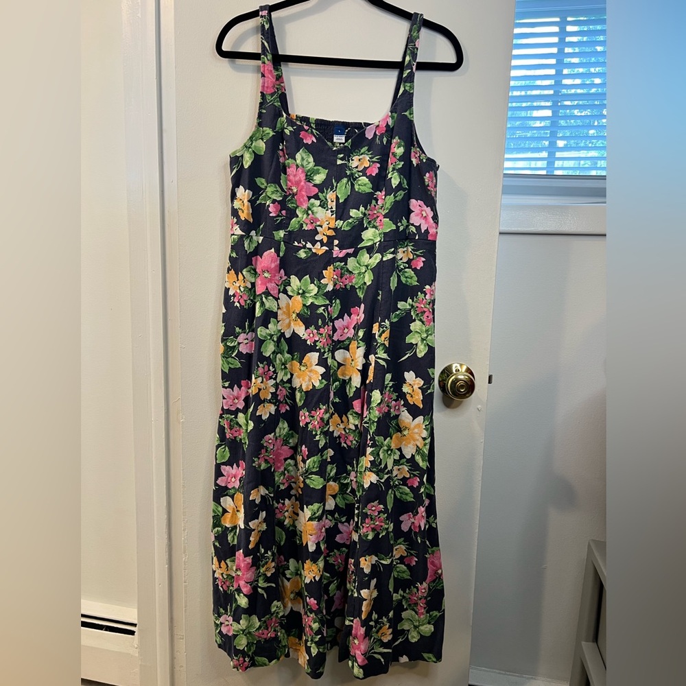 Old Navy Floral Print Dress - Navy and Pink